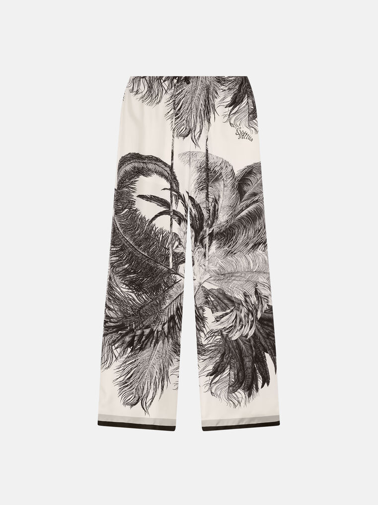 Attico White And Black Long Pant In Brown