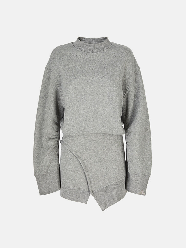 Shop Attico ''ivory'' Melange Grey Mini Dress In Light Grey Melange