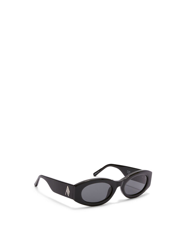 Shop Attico 'berta' Sunglasses In Black/silver/grey