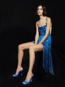 THE ATTICO ''Camelia'' ocean blue midi dress