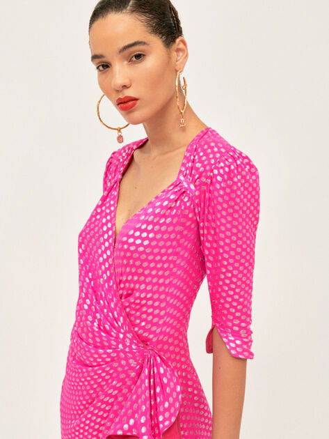 The Attico Mini Dress Pat Fuchsia And Silver FUCHSIA/SILVER 201WCX02S001075