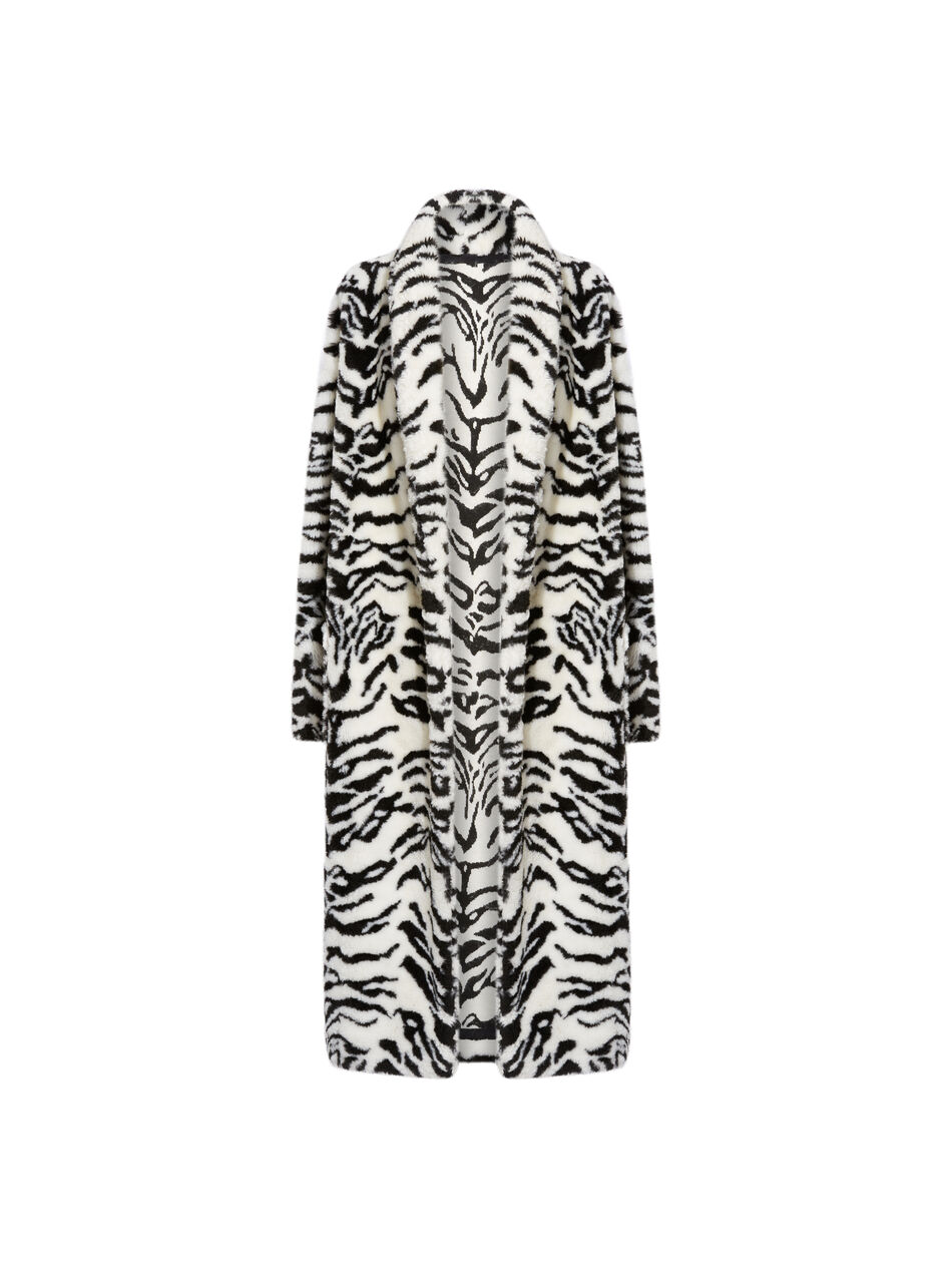 THE ATTICO White and black long fur coat WHITE/BLACK 246WCC67FUR6020