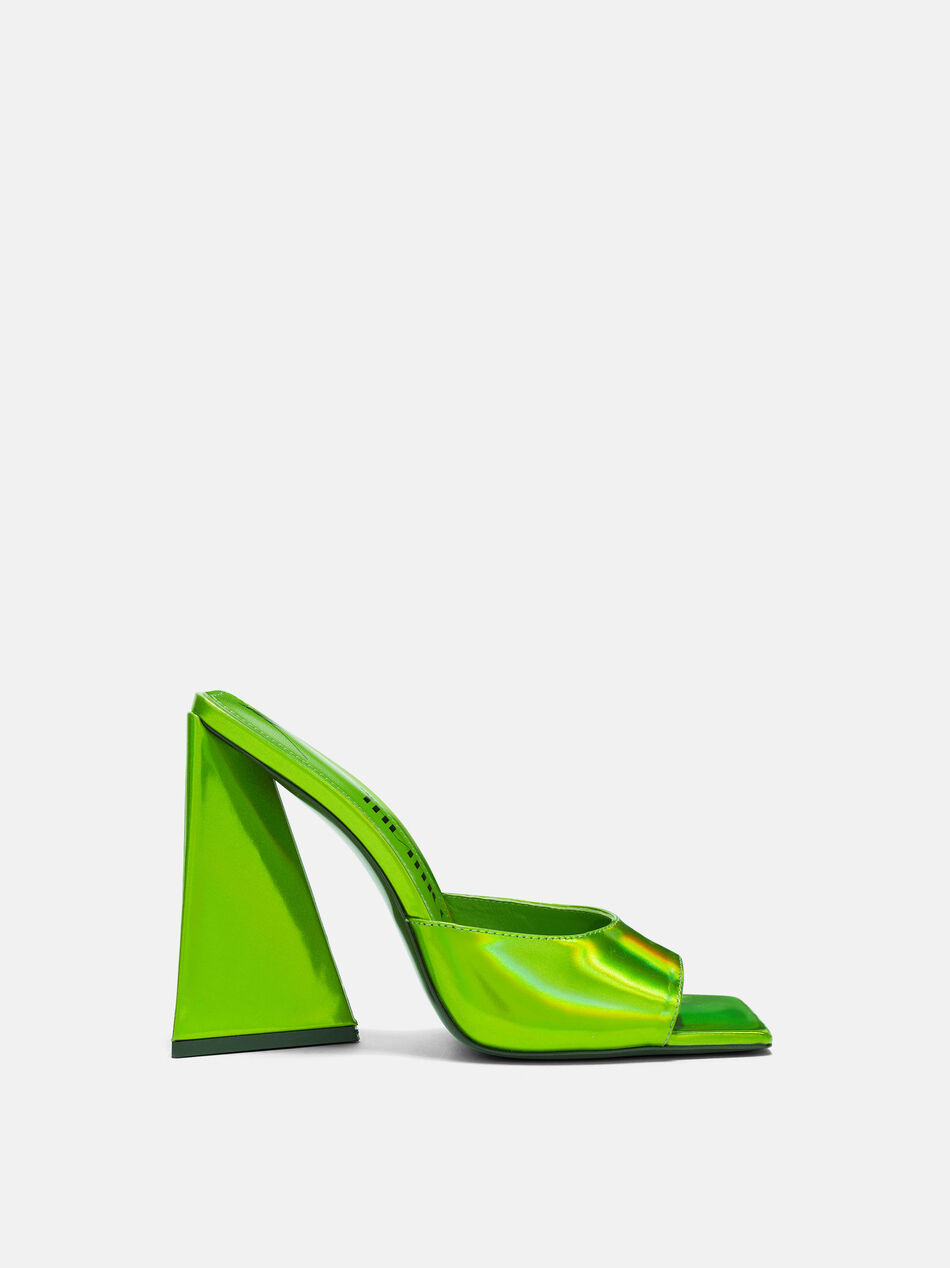 THE ATTICO "Devon" hollographic green mule LIME 236WS000E086080
