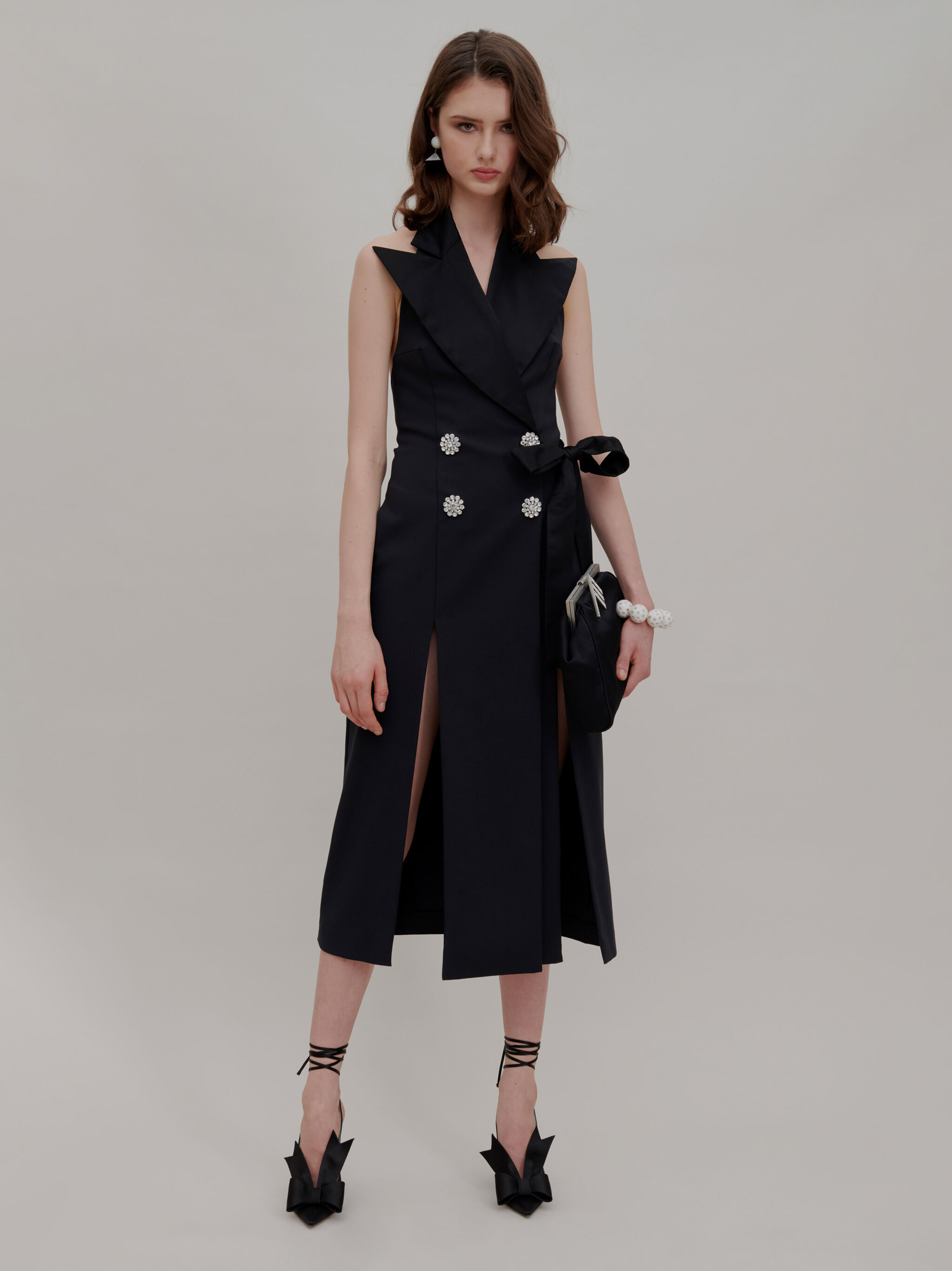 tuxedo midi dress