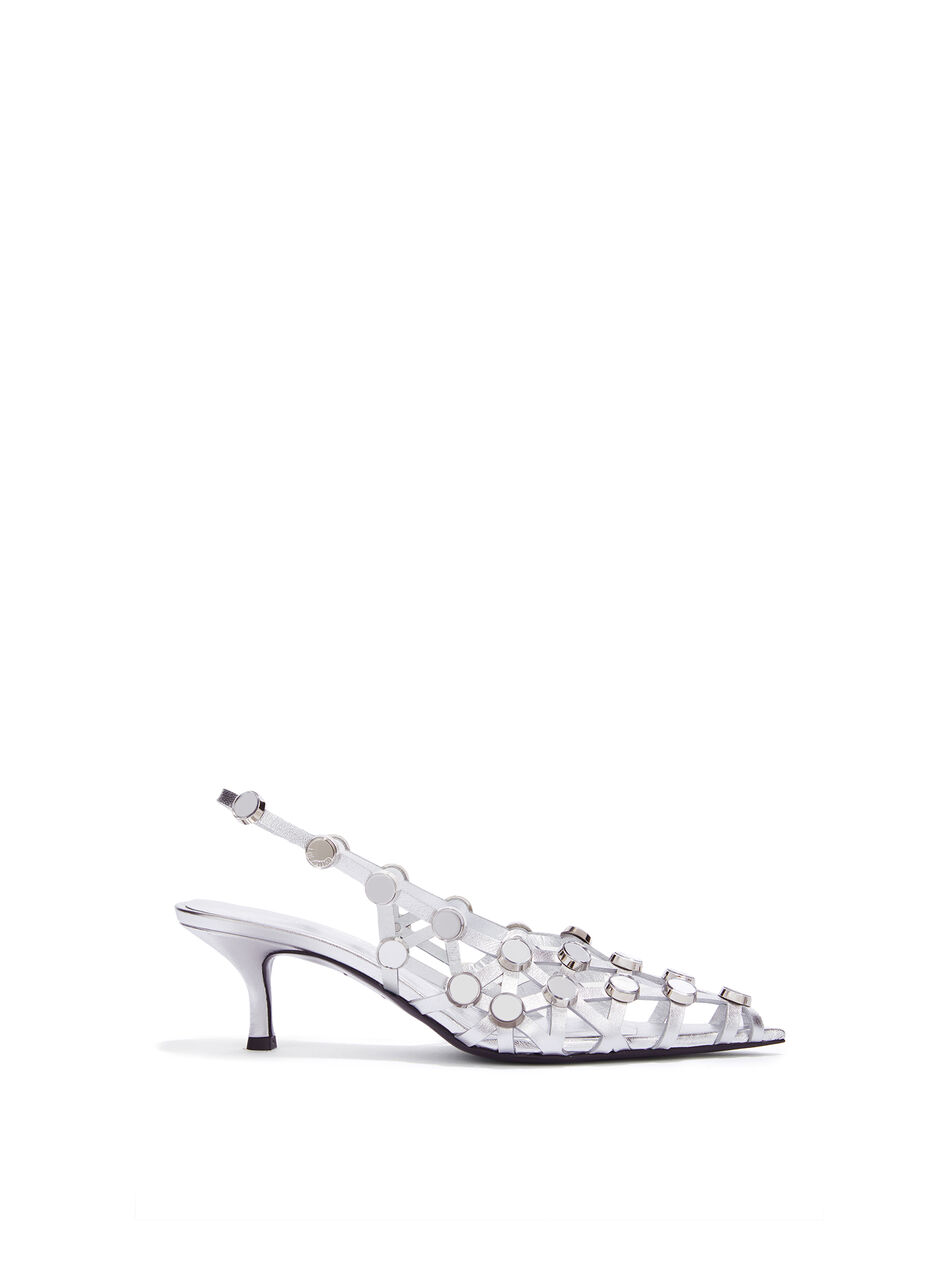 THE ATTICO ''Grid'' silver slingback SILVER 250WSH00844LBT112SA002
