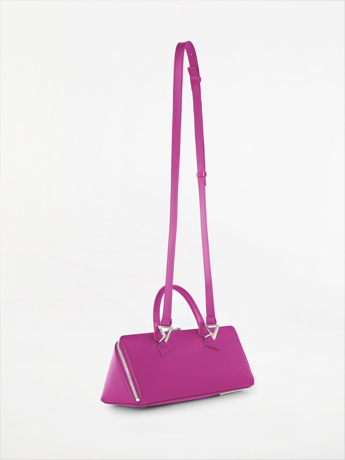 THE ATTICO ''Sunday'' hot pink elongated everyday bag 3