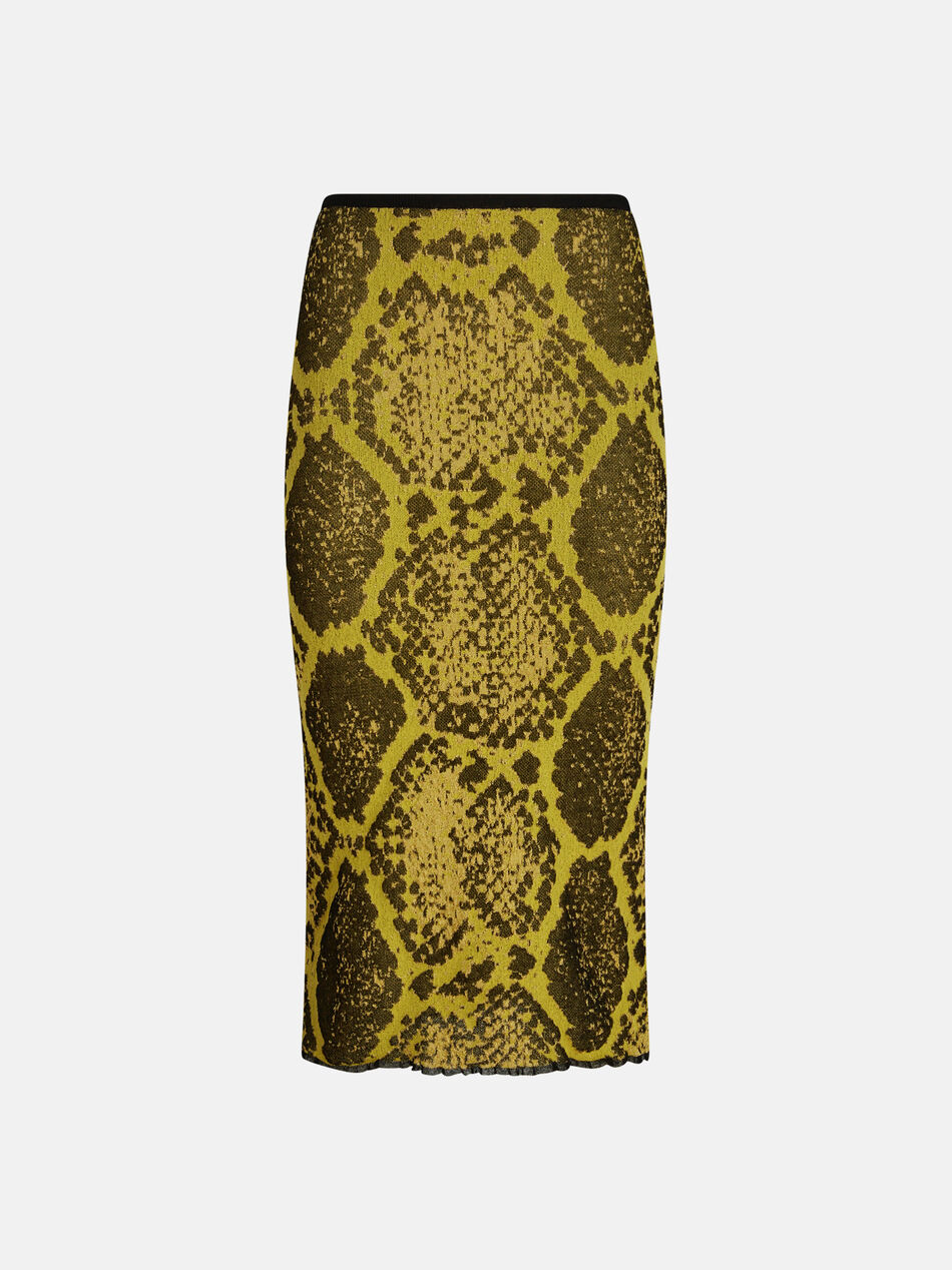 THE ATTICO Yellow and black midi skirt YELLOW/BLACK 251WCS00283KCC004AA227