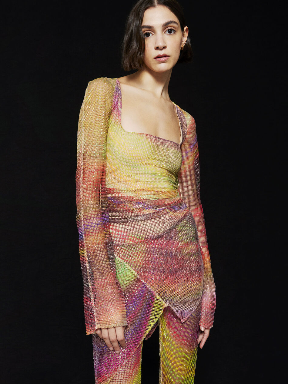 THE ATTICO ''Anemone'' multicolor mini dress Optical multicolor shades 226WCA97T007314