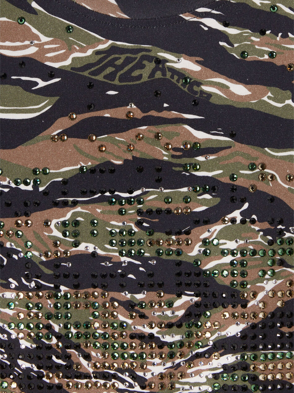 THE ATTICO "Kilie" military and light brown t-shirt MILITARY/LIGHT BROWN 238WCT173C074PT514