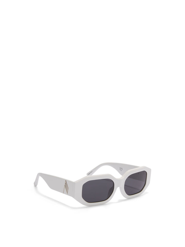 Shop Attico ''blake'' White Sunglasses In White/silver/grey