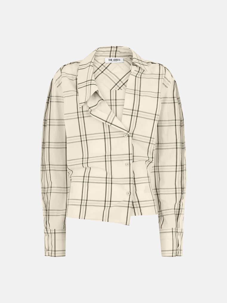 Attico White And Black Shirt In Neutral