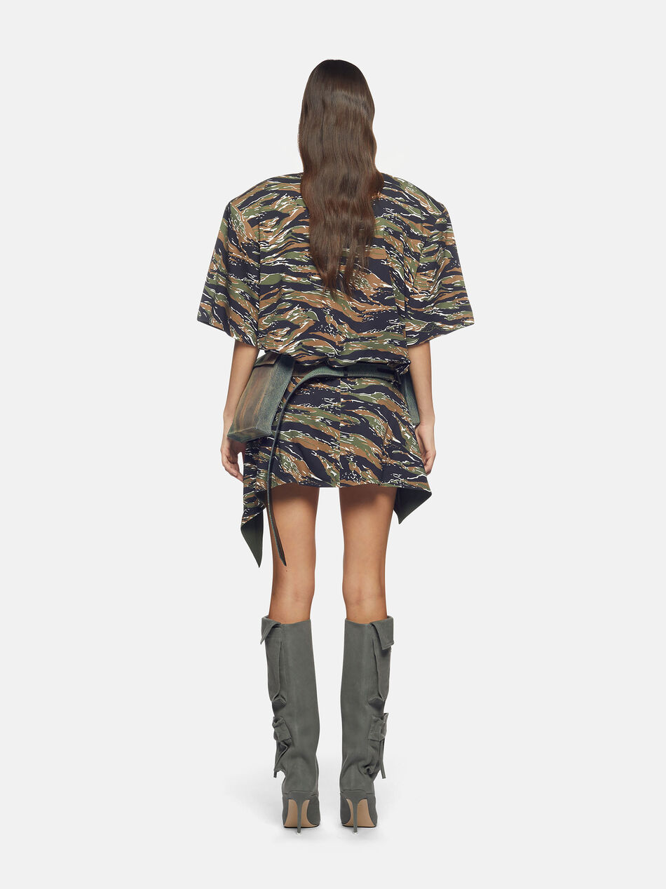 THE ATTICO Military and light brown mini skirt  MILITARY/LIGHT BROWN 238WCS170C074P514