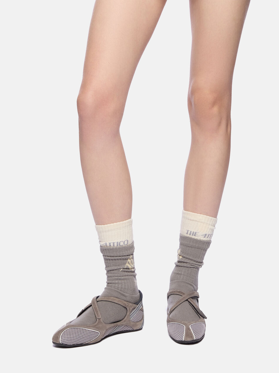 THE ATTICO ''Floor 01'' ballerina flat grey GREY 251WSH00871MIX062AA084