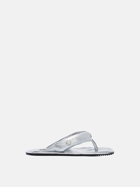 THE ATTICO ''Indie'' silver flat thong SILVER 247WS797L070002