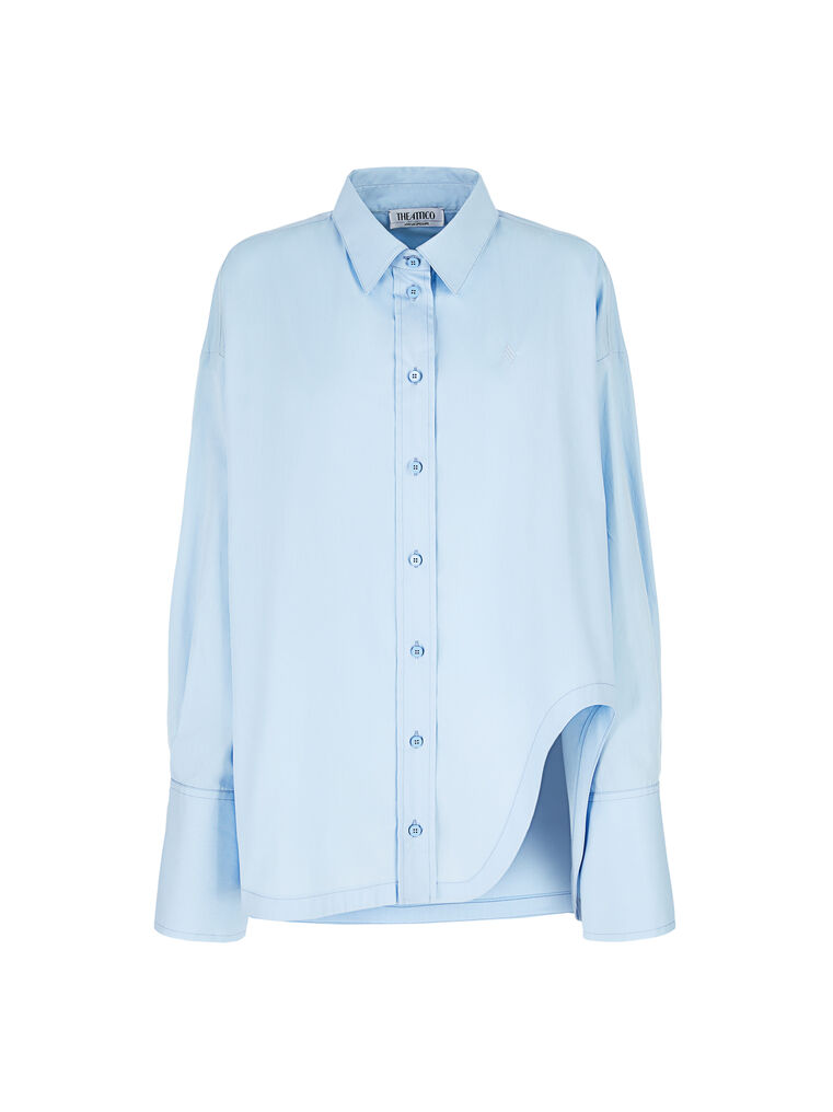 Shop Attico ''diana'' Dusty Blue Shirt