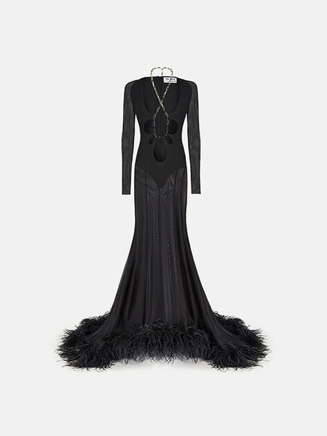 THE ATTICO "Karen" black long dress BLACK 238WCW86A014F100