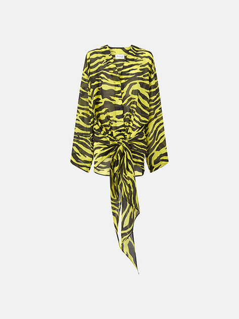 THE ATTICO Black and yellow mini dress BLACK/YELLOW 260WCA00404CCC134PR166