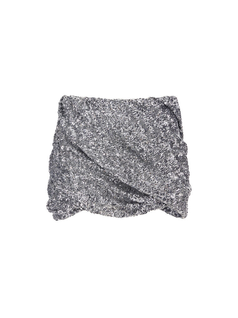 Shop Attico Silver Mini Skirt