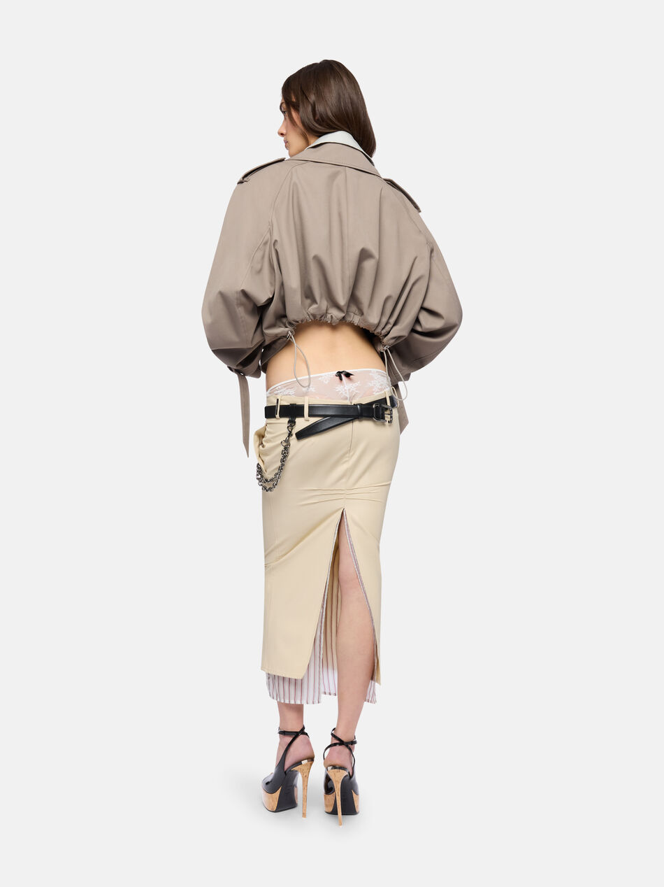 THE ATTICO Grey short trench coat Taupe grey 260WCB00111PLC003AA700