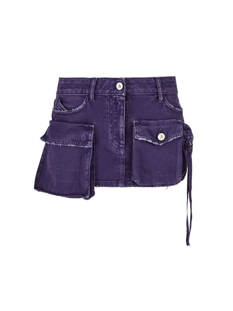 Shop Attico ''fay'' Purple Mini Skirt