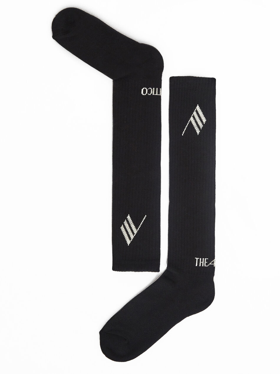 THE ATTICO Black bicolor sponge long socks BLACK 212WAK02C030202