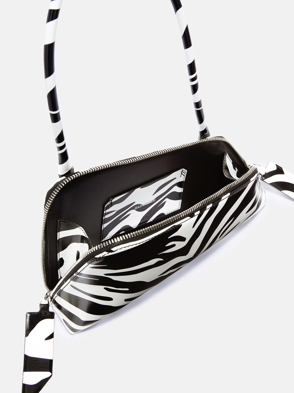 THE ATTICO ''Sunrise'' black and white shoulder bag WHITE/BLACK 236WAH42EL020020