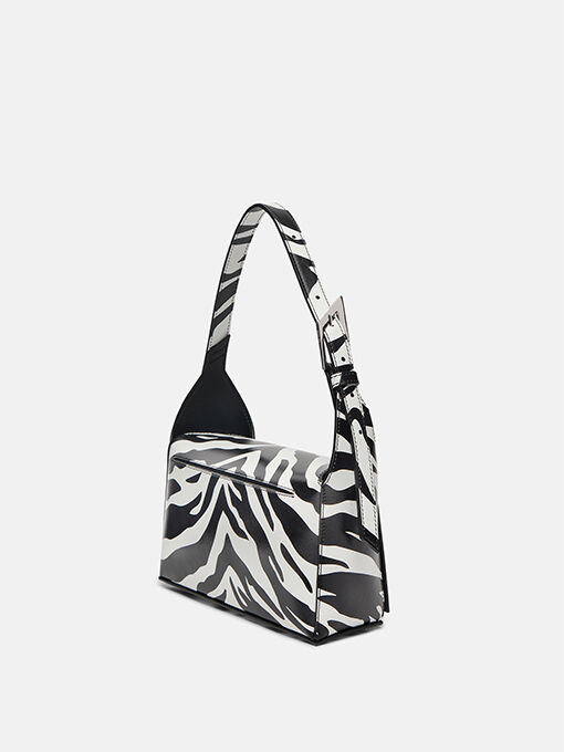 ''7/7'' black and white shoulder bag for Women | THE ATTICO®