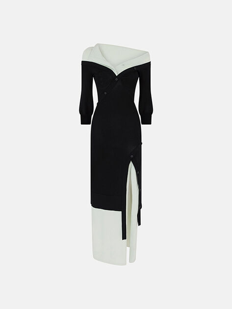 THE ATTICO Black and blue knitted dress BLACK/GREEN 260WCW00301KVV095AA123