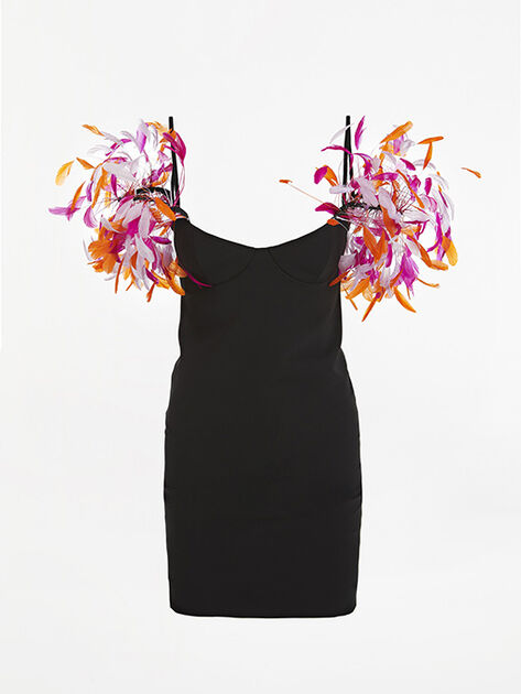 THE ATTICO ''Poppy'' black mini dress MULTICOLOR 226WCA139E043R021