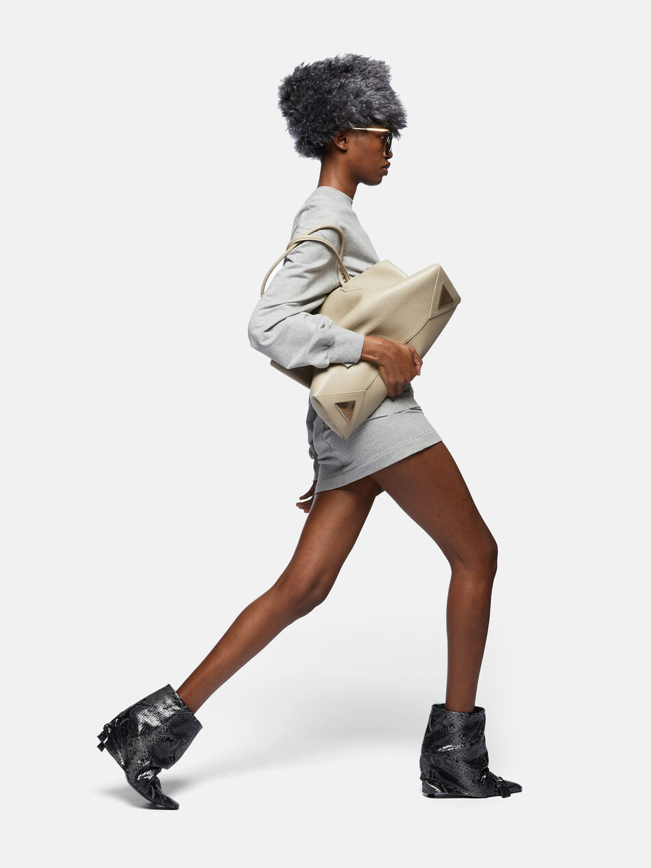 THE ATTICO Melange grey mini dress light grey melange 250WCA00393JJF006AA183