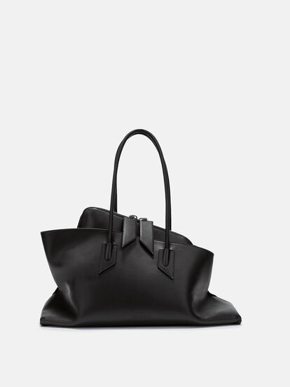 Abito Maxi T-Bags LA Maxi In Cotone Nero Con Bavaglino E Orlo Uncinetto Avorio, Taglia XS, Nuovo
