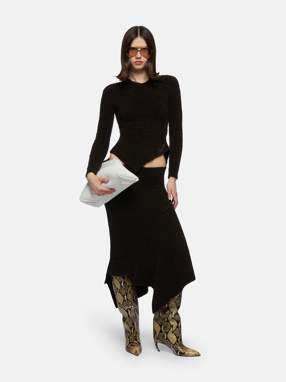 THE ATTICO Brown midi skirt BROWN 251WCS00284KWW001AA064