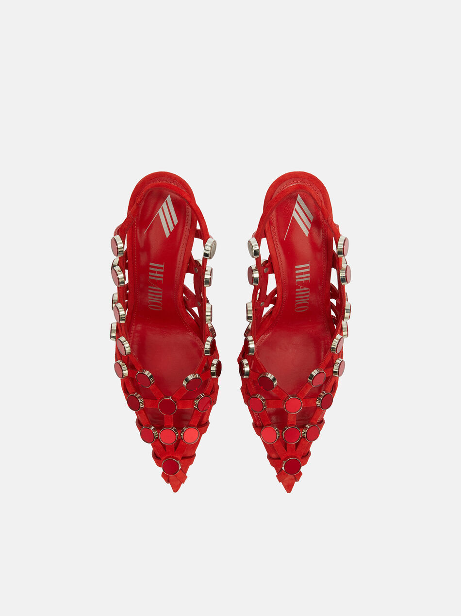 THE ATTICO ''Grid'' vibrant red slingback RED 246WS743L007SR010