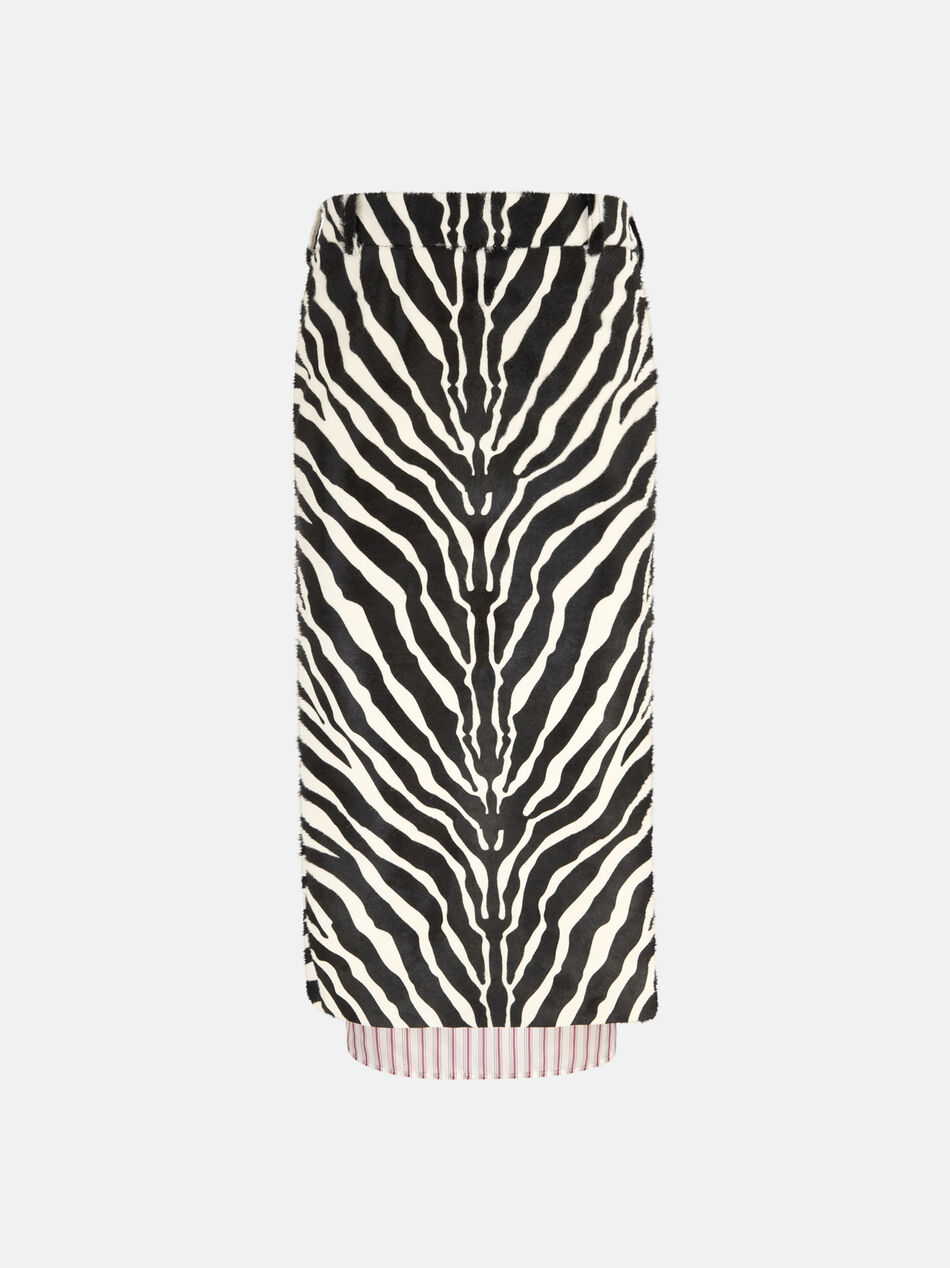 THE ATTICO Black and white midi skirt WHITE/BLACK 260WCS00312LBT156PR020