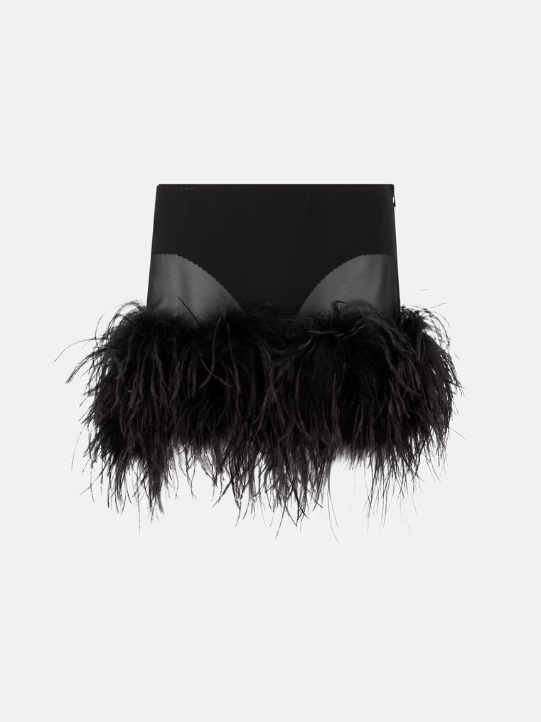 Attico The  Skirts Gend - Black Mini Skirt Black Main Material: 100% Polyester, Second Material: 80%