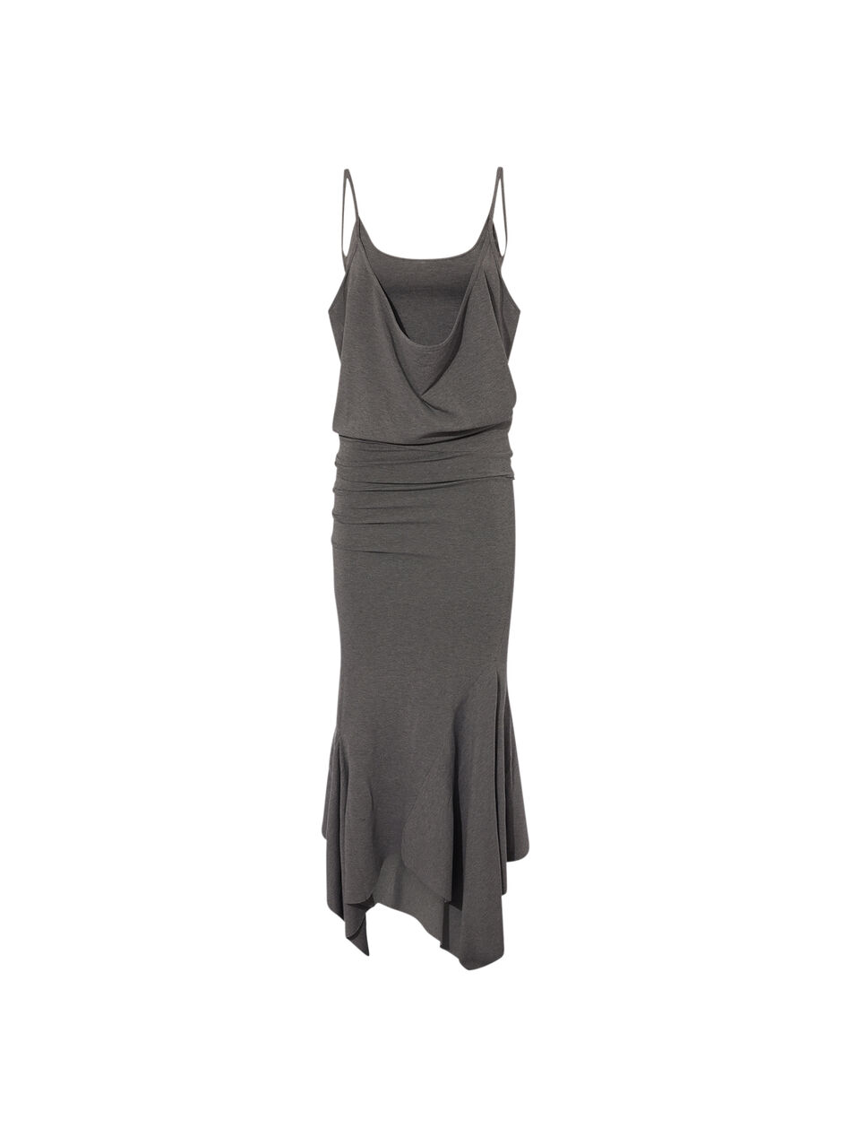 THE ATTICO Dark grey midi dress Dark grey 246WCM121V082233