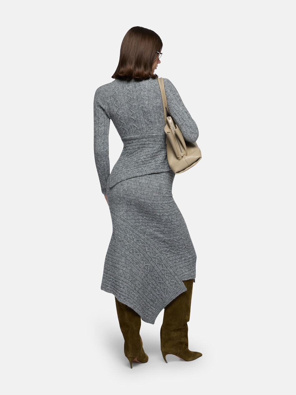 THE ATTICO Melange grey midi skirt Melange grey 251WCS00284KWW001AA183