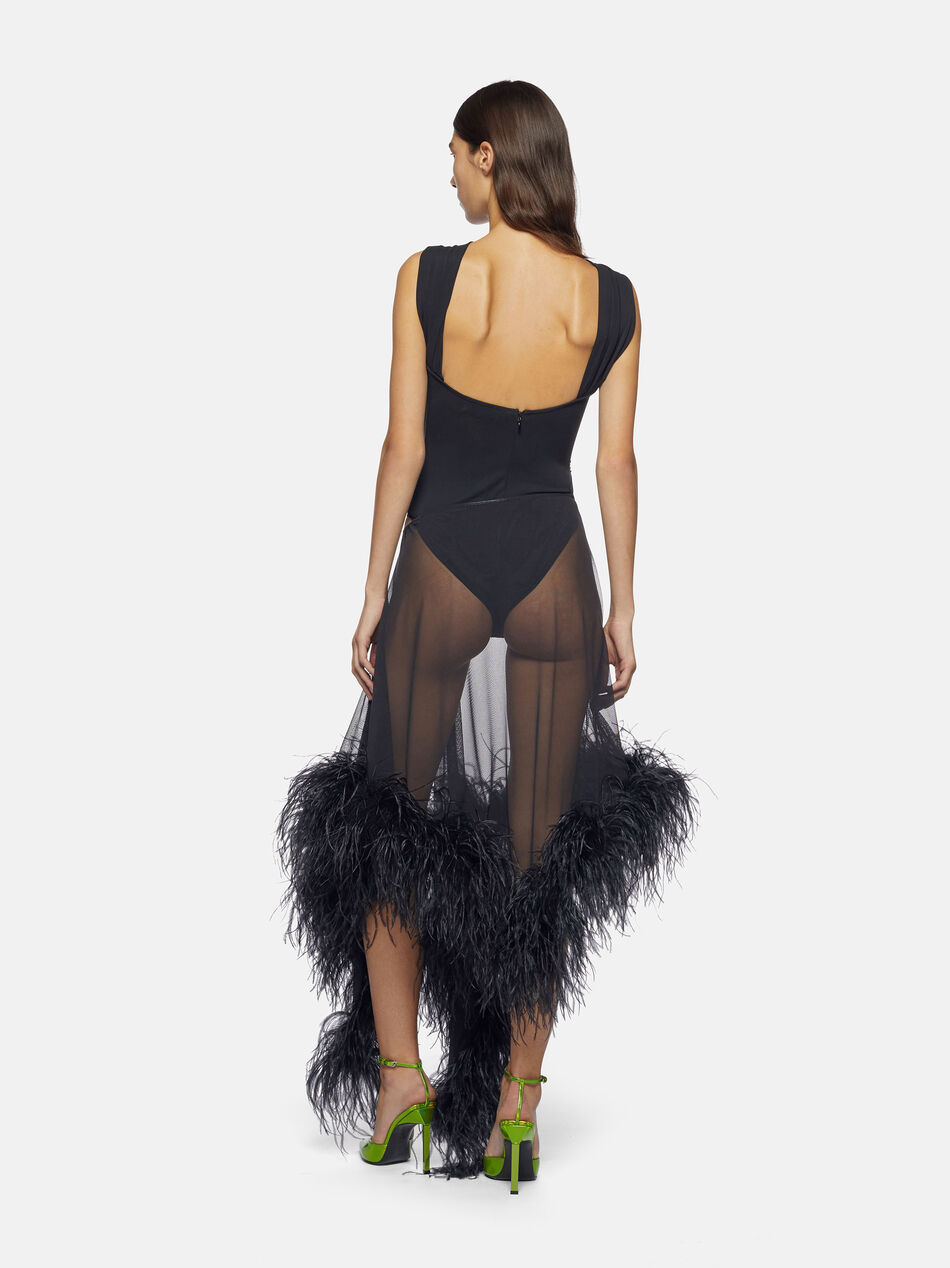 THE ATTICO "Lolly" black mini dress BLACK 238WCA230A014TF100