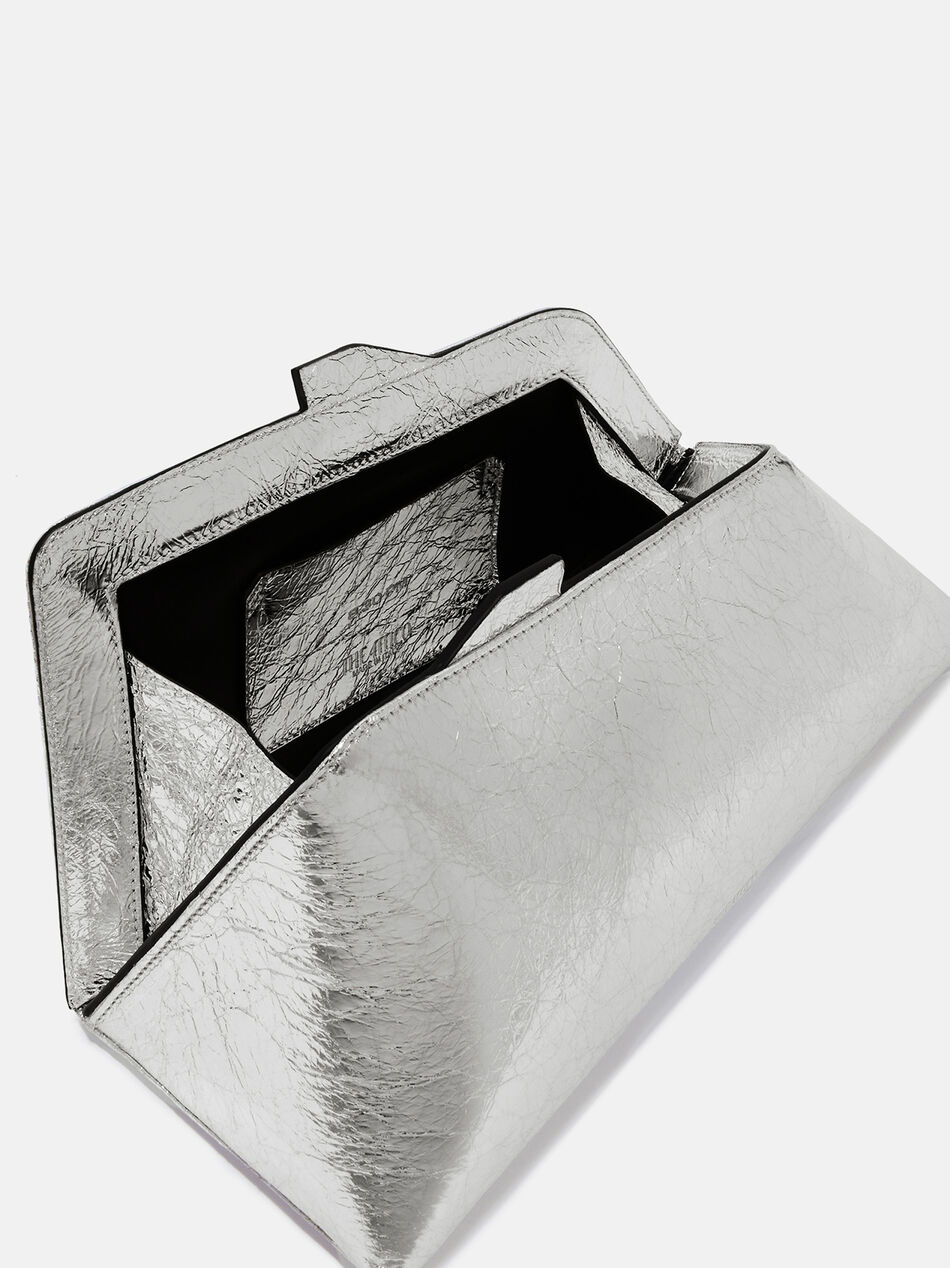THE ATTICO ''8.30 PM'' silver oversized clutch  SILVER 241WAH00001LBT070AA002