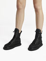 THE ATTICO "Selene" black flat ankle boots