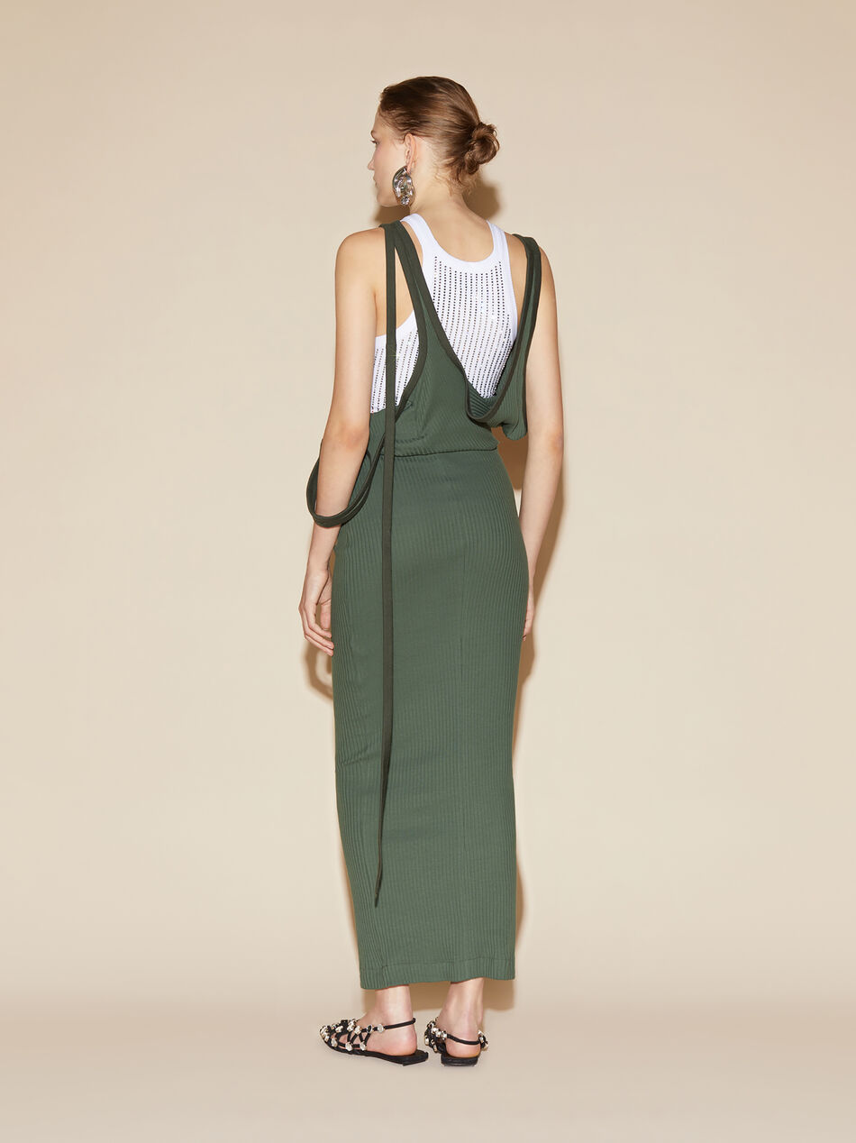 THE ATTICO Ivy green midi dress Ivy Green 246WCM125J043152
