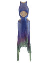 THE ATTICO ''Magnolia'' blue long dress  226WCW53H117356