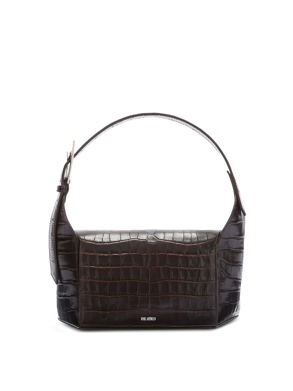 THE ATTICO ''7/7'' coffee shoulder bag  COFFEE 251WAH00037LBT021PR207