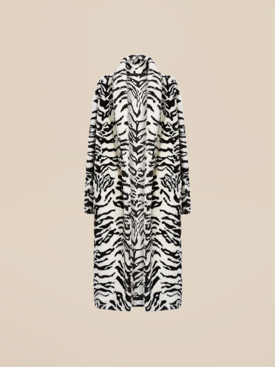 THE ATTICO White and black long fur coat WHITE/BLACK 246WCC67FUR6020