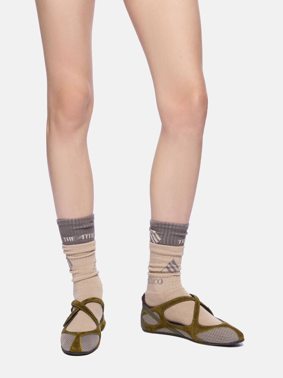 THE ATTICO ''Floor01'' ballerina flat military green Military green 251WSH00871MIX062AA828