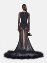THE ATTICO "Karen" black long dress  238WCW86A014F100