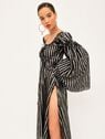 The Attico Dress Black And Silver Stripes BLACK/SILVER 201WCX03A005065