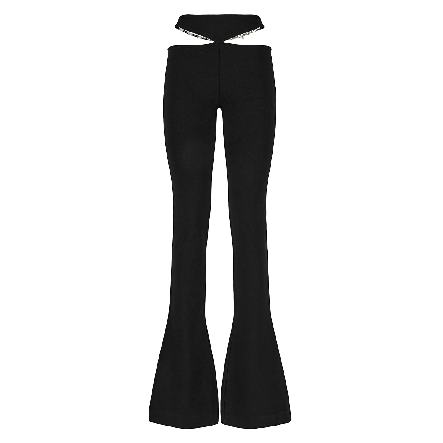  Other Stories slit front jersey kick flare pants in black