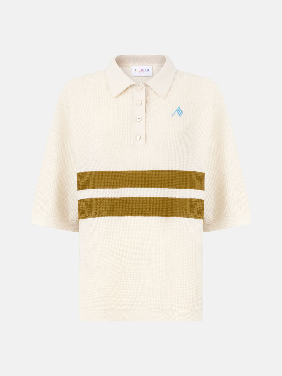 THE ATTICO Light yellow and dark brown t-shirt LIGHT YELLOW/ DARK BROWN 260WCI00032KCC007AA552