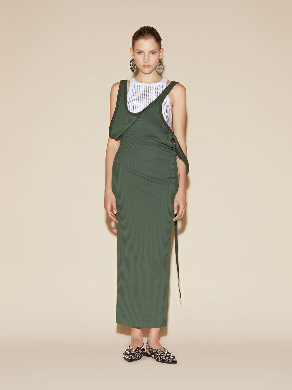 THE ATTICO Ivy green midi dress Ivy Green 246WCM125J043152